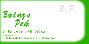 balazs pek business card